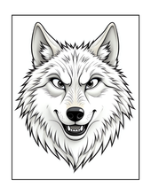 Load image into Gallery viewer, Cute Wolf Coloring Book for Kids and Adults, Bold and Easy Printed Coloring Book, 25 Single-Sided Wolf Designs, Animal Gift for All Ages
