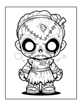 Load image into Gallery viewer, Creepy Cute Zombie Coloring Book for Kids Teens Spooky Halloween Activity Single Sided Pages Fun Horror Gift
