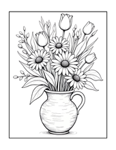 Load image into Gallery viewer, Botanical Coloring Book for Adults and Kids, Printed Physical Book, 25 Bold Easy Plant Designs, Single Sided Nature Art Therapy Gift
