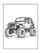 Load image into Gallery viewer, Printed Car Coloring Book for Kids Adults 25 Easy Vehicle Designs Physical Auto Activity Book Single Sided Pages Race Cars Off Road
