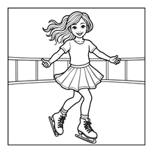 Load image into Gallery viewer, Ice Skating Coloring Book Kids Adults, Winter Sports Figure Skate Activity Coloring Pages, Gift for Skaters Hockey Fans
