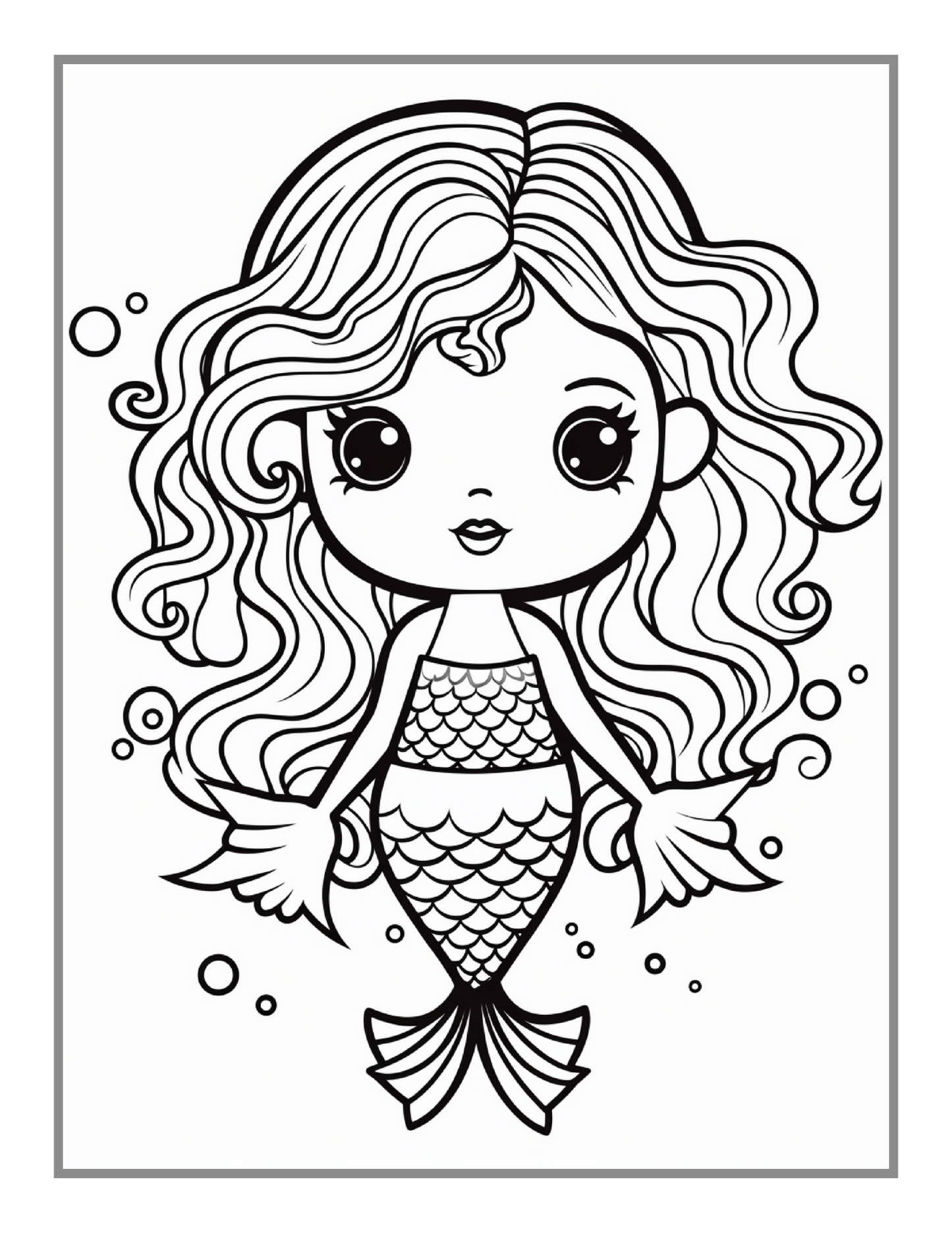 50 Pages Cute Easy Mermaid Coloring Book Gift for Kids Boys Girls Teens Mermaid Sea Creature Coloring Activity Book Adults Kids Relaxation