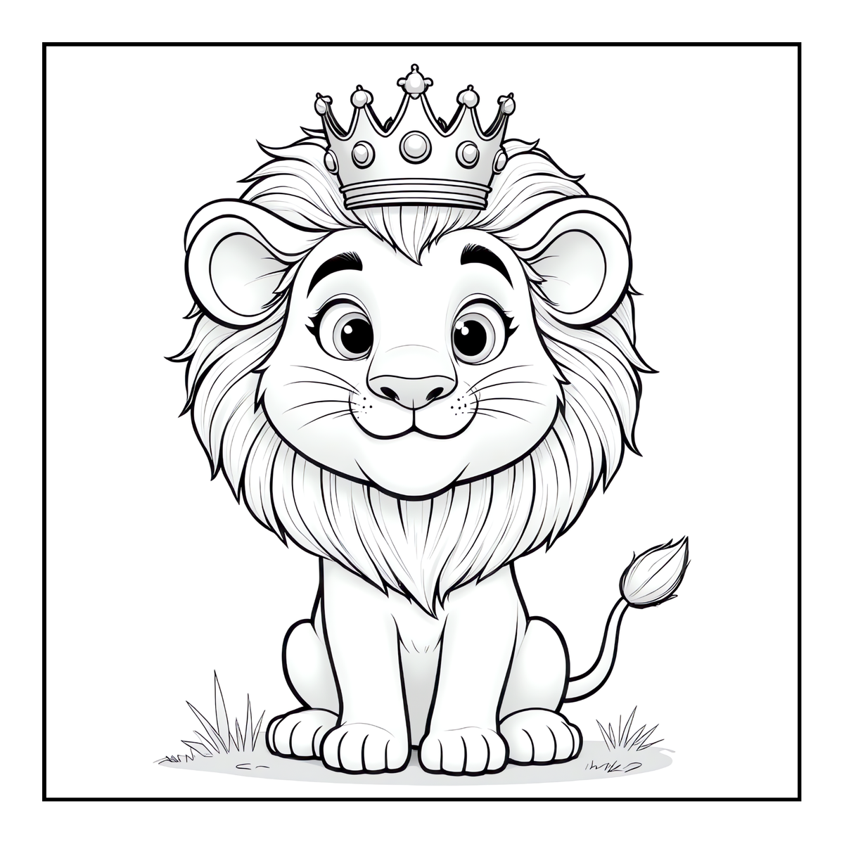 Cute Cozy Funny Lion Animal Coloring Book Gift for Adults Kids Boys Girls Teens: Single Sided Bold and Easy Cool Lion Themed Coloring Book