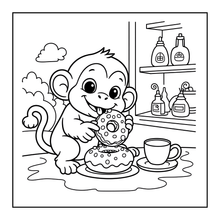 Load image into Gallery viewer, Cute Monkey Coloring Book for Kids Adults Fun Zoo Animal Pages, Stress Relief Creative Activity Coloring Book
