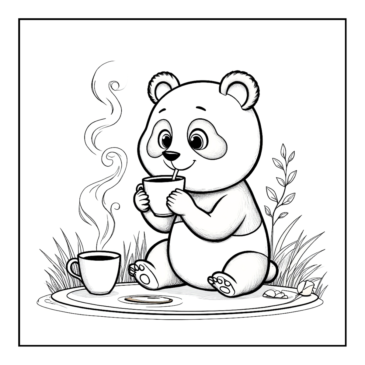 Cute Cozy Panda Bear Animal Coloring Book Gift for Adults Kids Boys Girls Teens: Single Sided Bold and Easy Cool Panda Bear Coloring Book