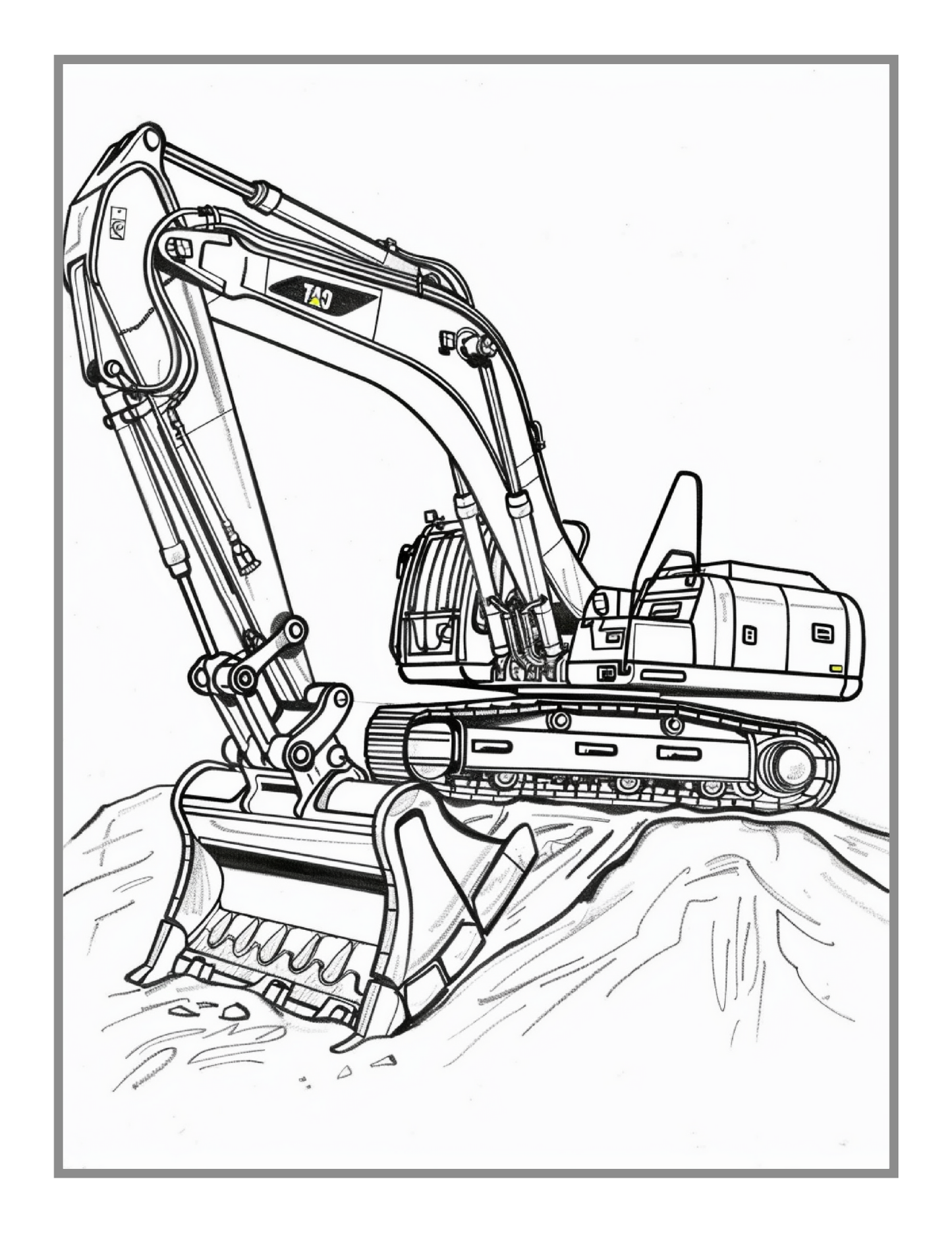 50 Pages Construction Vehicle Coloring Book Gift for Men Women Adults Kids Boys Girls Teens Children Truck Excavator Coloring Pages