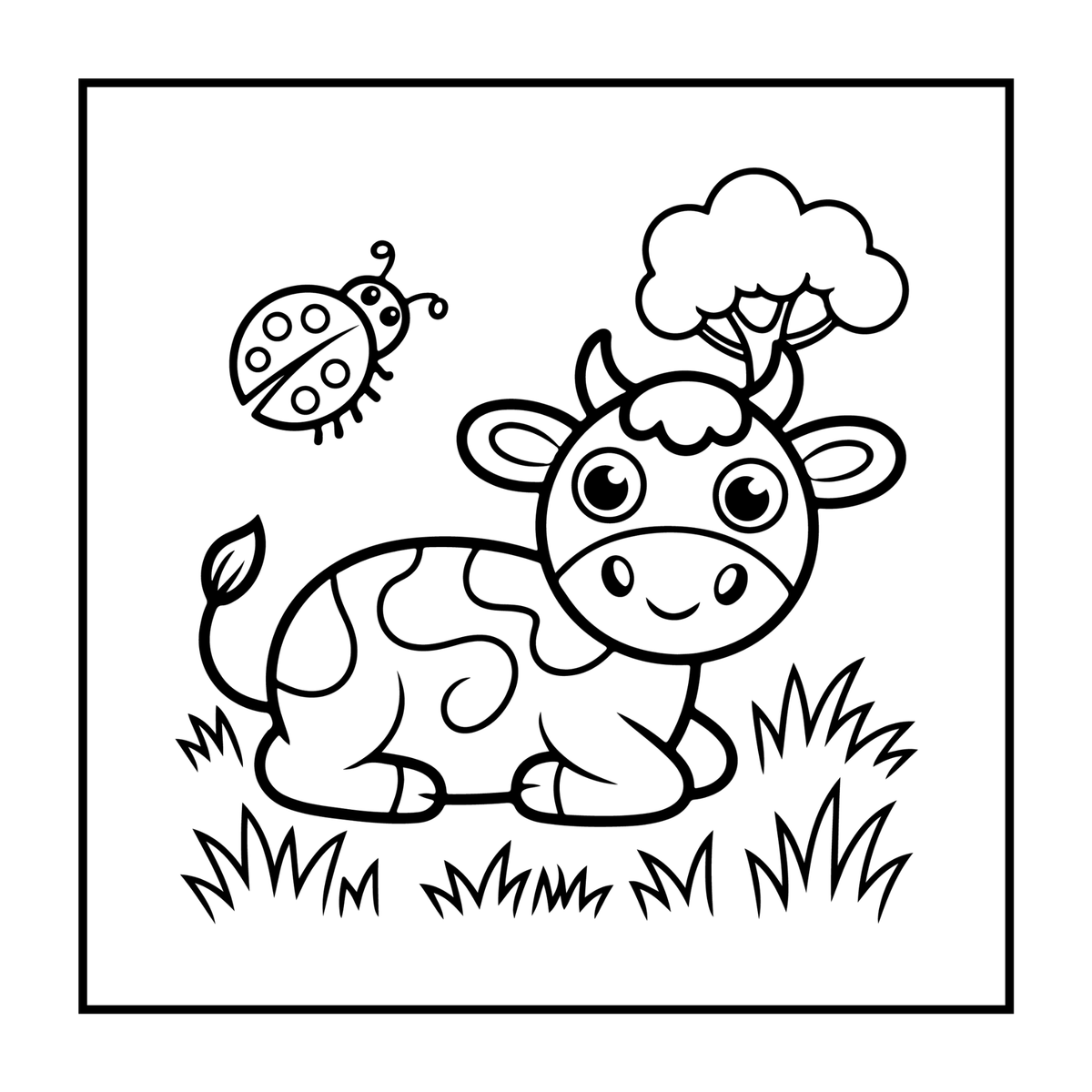 Cute Cow Coloring Book Gift for Adults Kids Boys Girls Teens: Single Sided Pages 25 Designs Cozy Cow Animal Coloring Book for Children