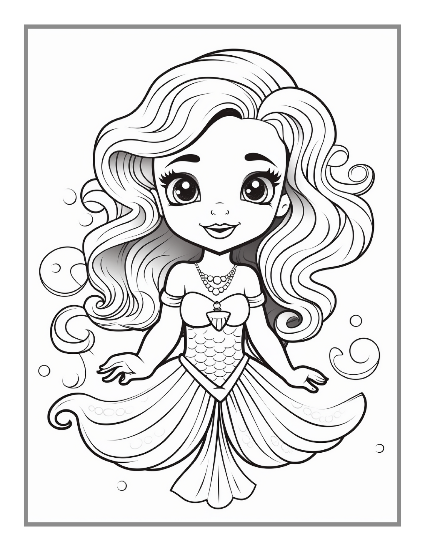 50 Pages Cute Easy Mermaid Coloring Book Gift for Kids Boys Girls Teens Mermaid Sea Creature Coloring Activity Book Adults Kids Relaxation (Copy)