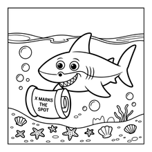 Load image into Gallery viewer, Cute Funny Shark Coloring Book for Kids Adults Ocean Animals Relaxing Marine Life Pages Coloring Book
