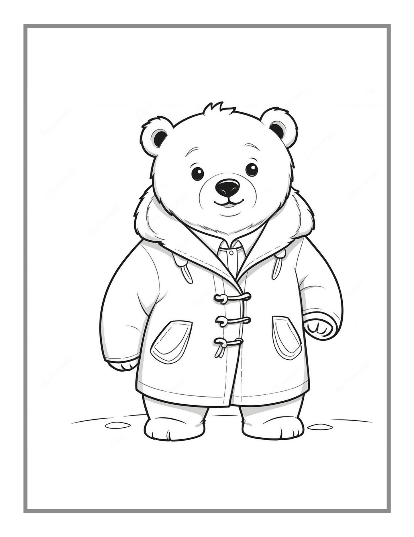 50 Pages Cute Polar Bear Coloring Book Gift for Adults Kids Men Women Boys Girls Teens Funny Polar Bear Coloring Activity Book for Students