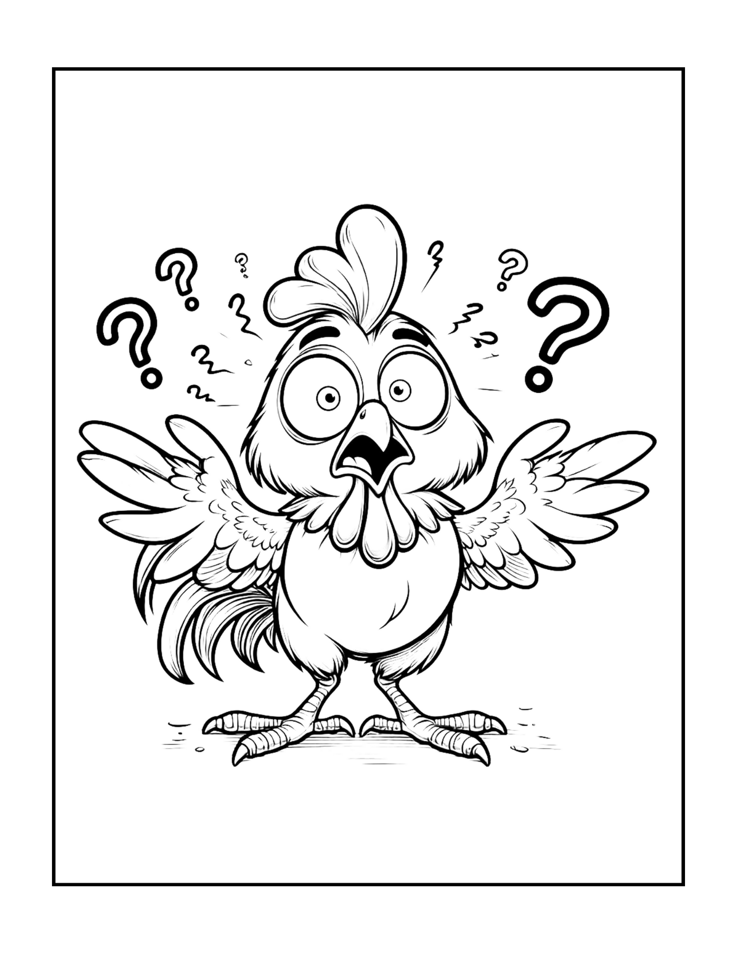 Cute Funny Chicken Coloring Book Gift for Adults Kids Boys Girls Teens Bold and Easy Chicken Bird Coloring Sheets for Children Relaxation