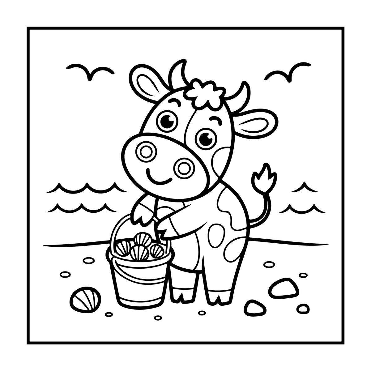 Cute Cow Coloring Book Gift for Adults Kids Boys Girls Teens: Single Sided Pages 25 Designs Cozy Cow Animal Coloring Book for Children
