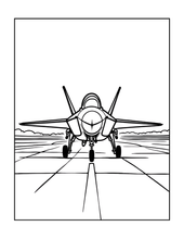 Load image into Gallery viewer, Military Jet Fighter Plane Coloring Book for Kids Adults Boys Girls: 50 Pages Single Sided F-35 Lightning Fighter Jet Airplane Coloring Book
