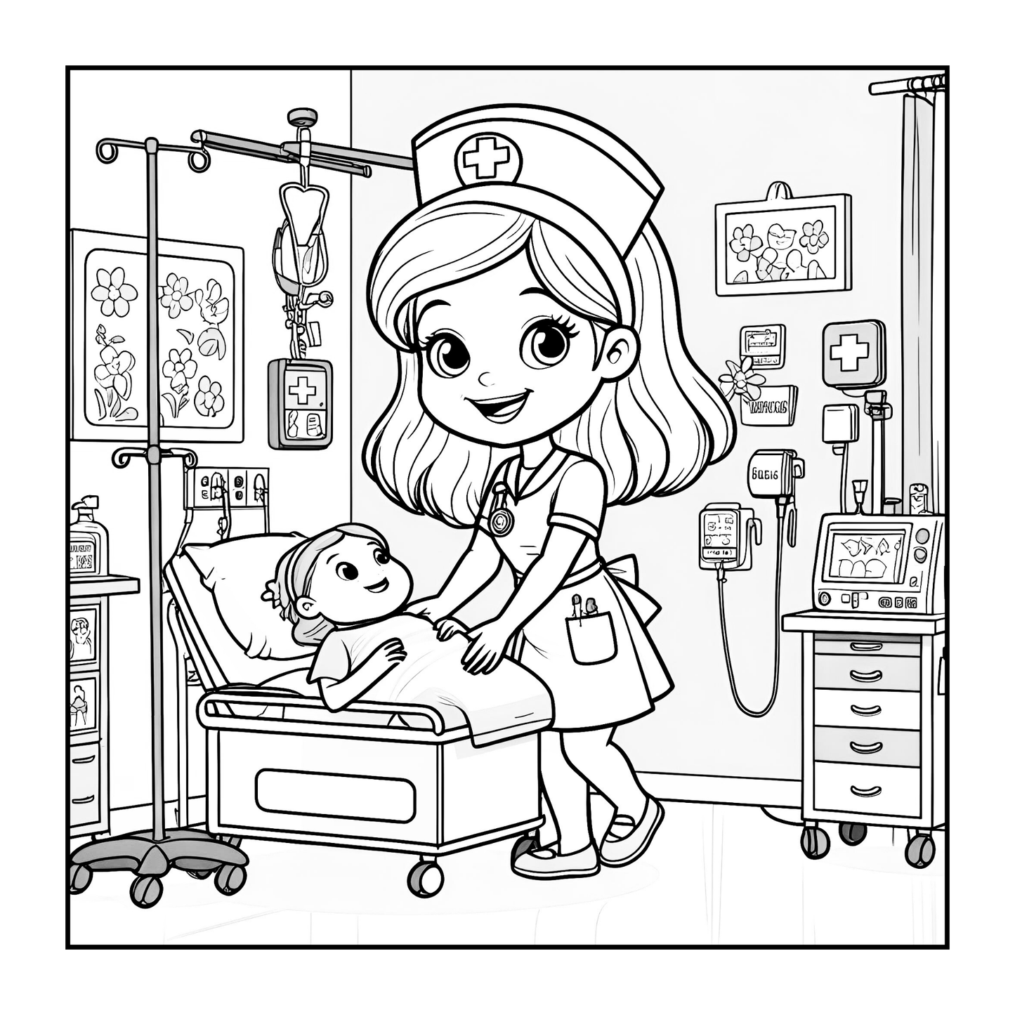 Nurse Coloring Book Gift for Adults Men Women Kids Young Boys Girls Teens Bold and Easy Stress Relief ER Nurse Coloring Sheets