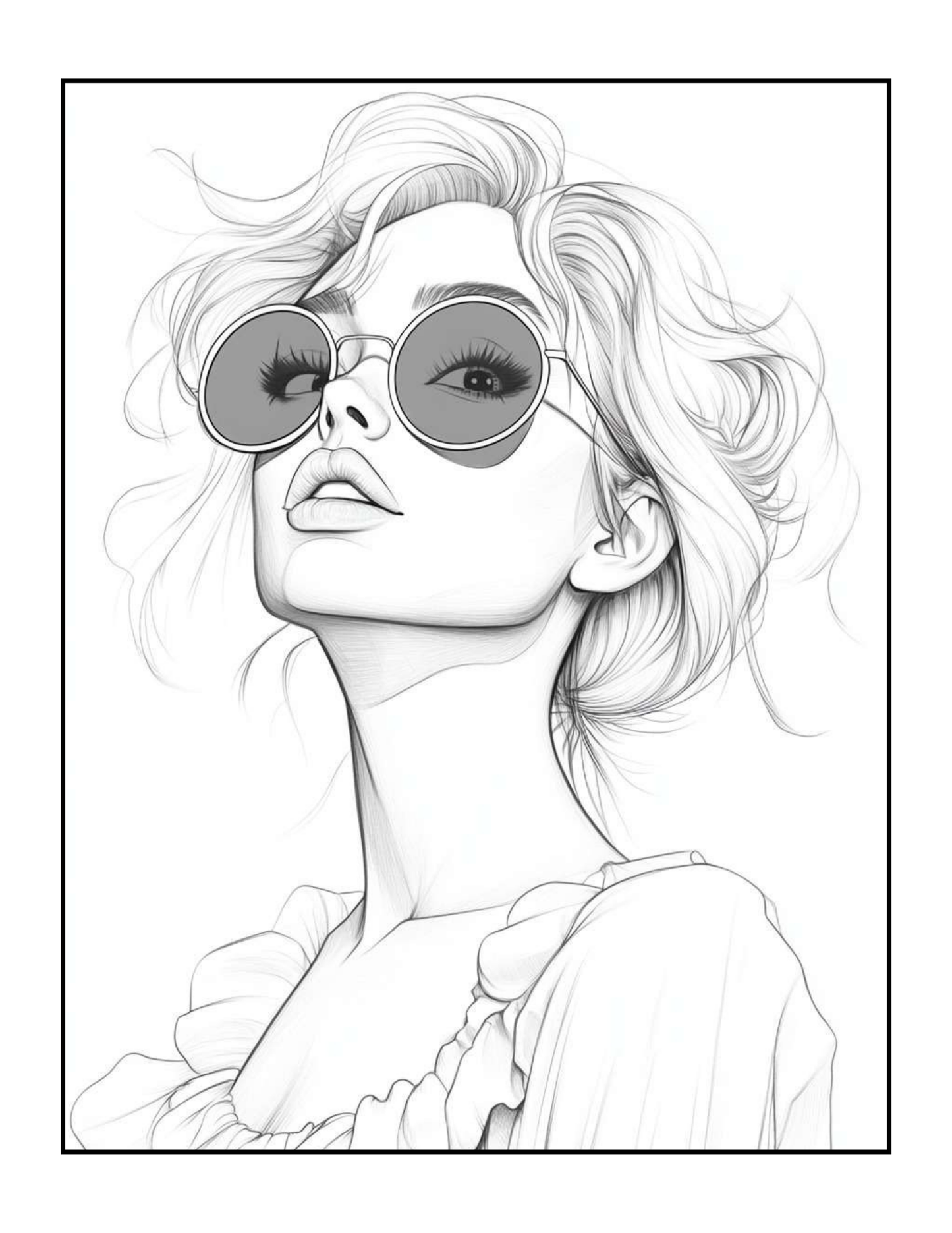 Cool Fashion Lady Caricature Woman Coloring Book Gift for Adults Men Women Kids Boys Girls Teens Pretty Lady Coloring Activity Book
