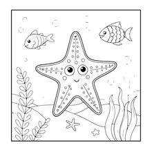 Load image into Gallery viewer, Cute Sea Life Coloring Book for Kids Teens Adults Ocean Animals, Marine Creatures, Stress Relief, Single Sided Coloring Pages
