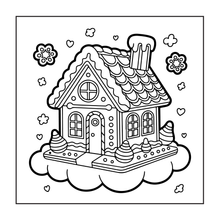 Load image into Gallery viewer, Cute Christmas Gingerbread House Coloring Book Whimsical Candy Holiday Pages for Kids Teens Adults Festive Relaxation Gift
