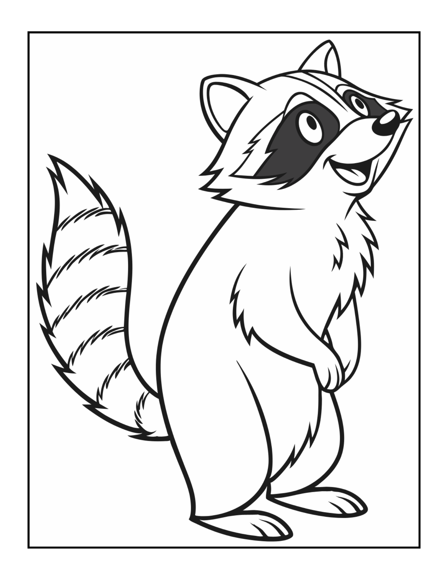 Cute Cozy Raccoon Animal Coloring Book Gift for Adults Kids Boys Girls Teens 50 Pages Single Sided Bold and Easy Raccoon Coloring Book