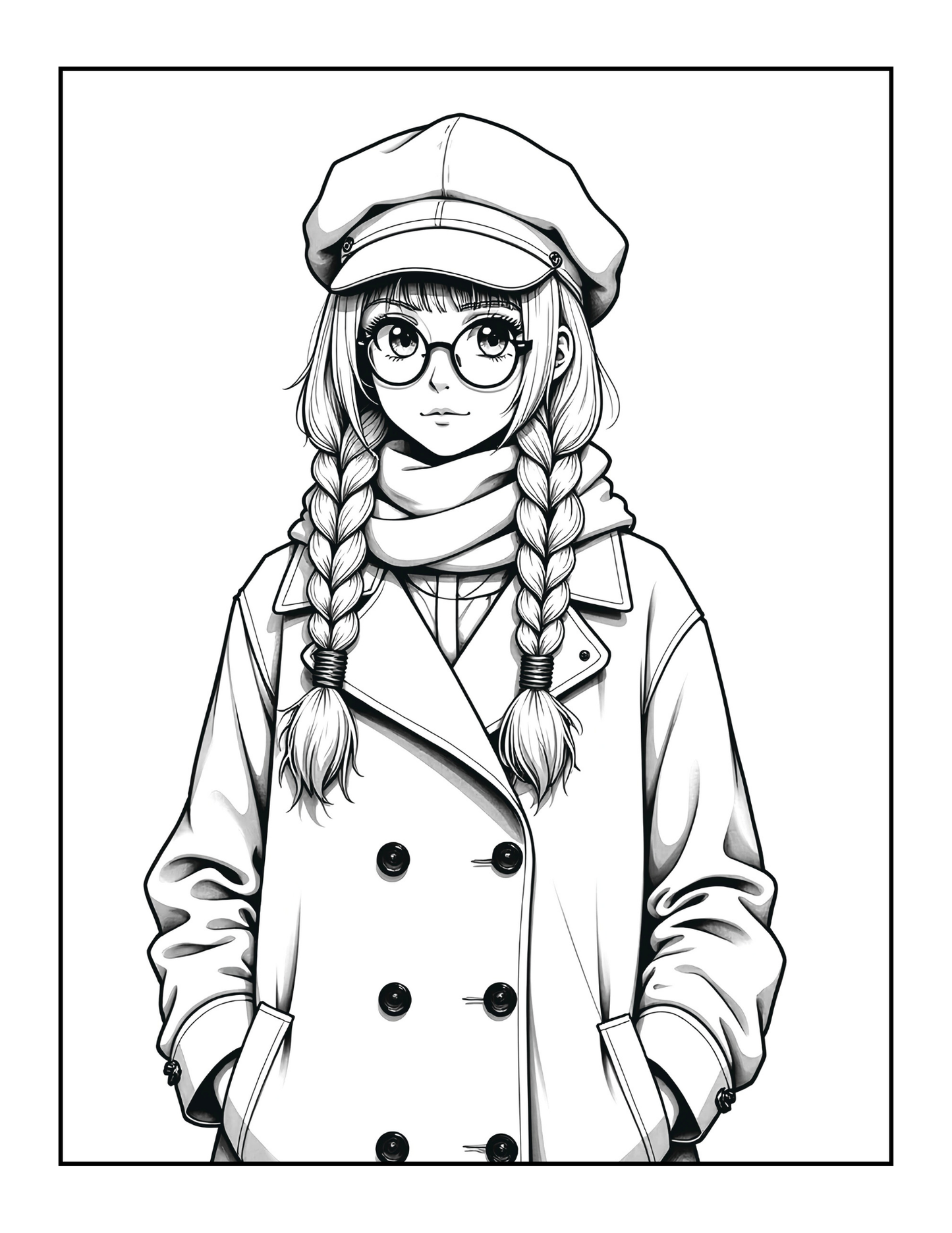 50 Pages Single Sided Cute Japanese Anime Manga Fashion Model Girls Coloring Book Gift for Adults Men Women Kids Young Boys Girls Teens