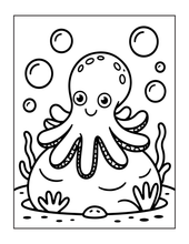 Load image into Gallery viewer, Cozy Cute Sea Creatures Coloring Book for Kids Adults Boys Girls Teens: Cool Underwater Animals Sea Ocean Fish Coloring Activity Book

