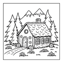 Load image into Gallery viewer, Christmas Gingerbread House Coloring Book Cute Holiday Gingerbread Homes for Kids Teens Adults Easy Cozy Winter Coloring Pages

