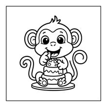 Load image into Gallery viewer, Cute Monkey Coloring Book for Kids Adults Fun Zoo Animal Pages, Stress Relief Creative Activity Coloring Book
