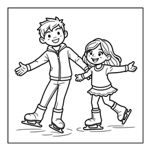 Load image into Gallery viewer, Ice Skating Coloring Book Kids Adults, Winter Sports Figure Skate Activity Coloring Pages, Gift for Skaters Hockey Fans
