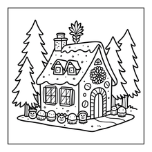 Load image into Gallery viewer, Christmas Gingerbread House Coloring Book Cute Holiday Gingerbread Homes for Kids Teens Adults Easy Cozy Winter Coloring Pages
