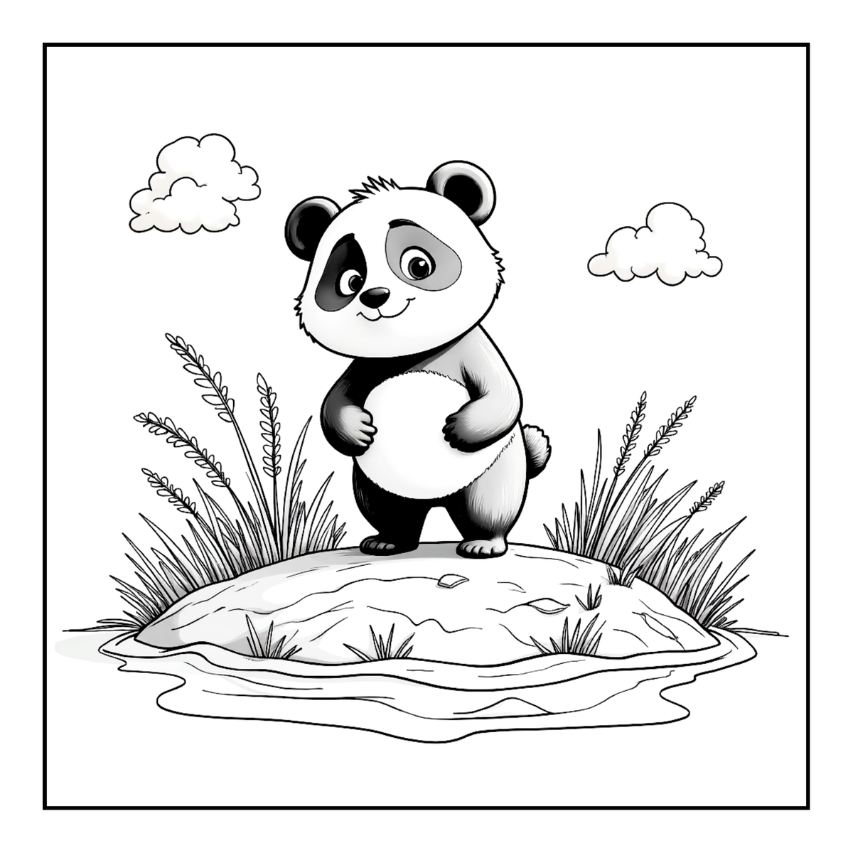 Cute Cozy Panda Bear Animal Coloring Book Gift for Adults Kids Boys Girls Teens: Single Sided Bold and Easy Cool Panda Bear Coloring Book
