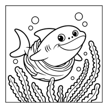 Load image into Gallery viewer, Cute Funny Shark Coloring Book for Kids Adults Ocean Animals Relaxing Marine Life Pages Coloring Book
