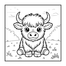 Load image into Gallery viewer, Highland Cow Coloring Book Gift for Adults Kids Boys Girls Teens: Single Sided Pages 25 Designs Cozy Cow Coloring Book for Children
