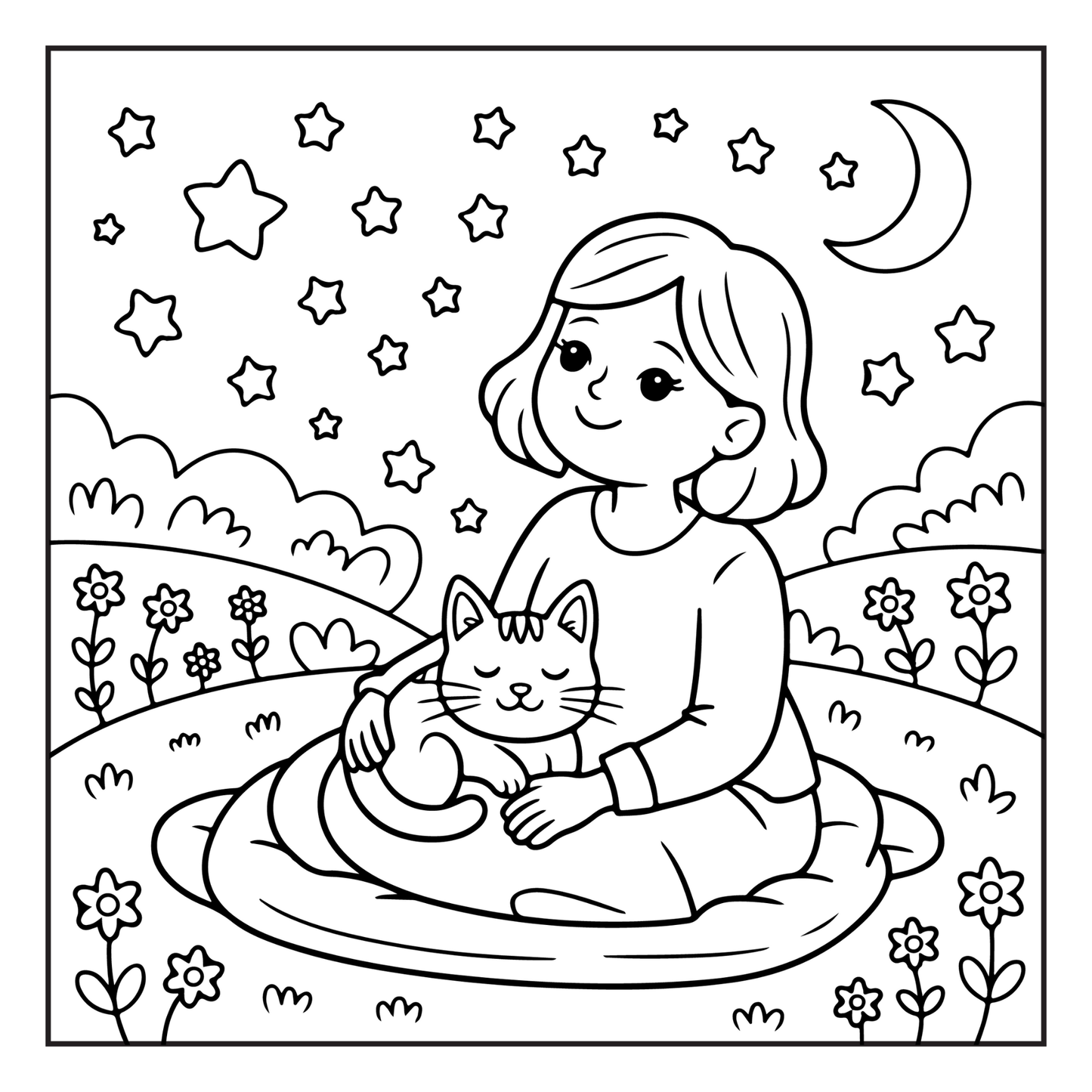 Cute Cat Mom Coloring Book for Adults Men Women Kids Boys Girls Young Teens Cozy Kitten Kitty Mom Coloring Activity Book for Cat Lovers