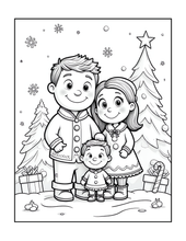 Load image into Gallery viewer, Cozy Christmas Coloring Book for Kids Adults: 25 Bold Easy Single Sided Holiday Coloring Pages with Cute Kitten Santa Snowman Designs
