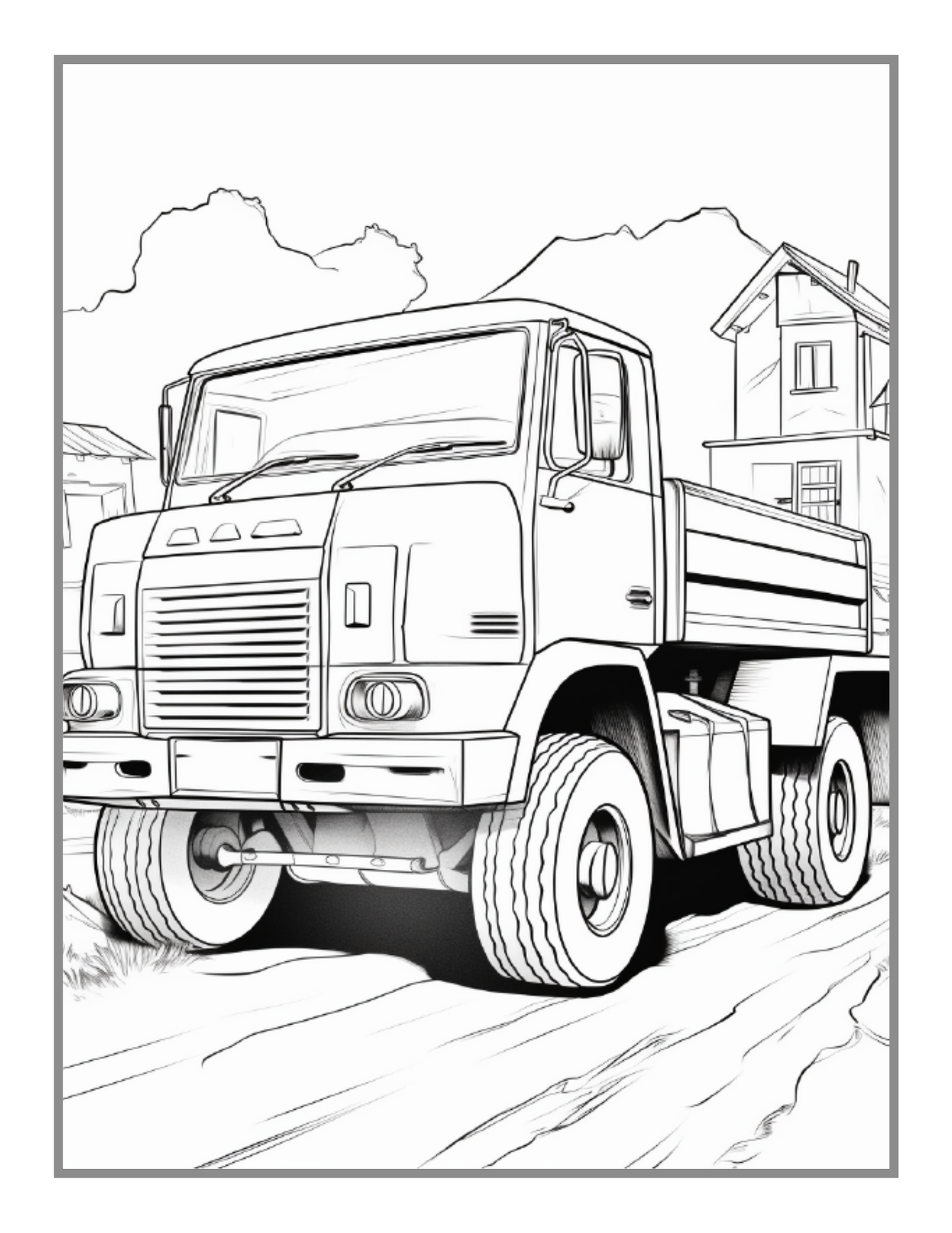 Construction Vehicle Coloring Book Gift for Men Women Adults Kids Boys Girls Teens Children 50 Pages Construction Truck Coloring Pages