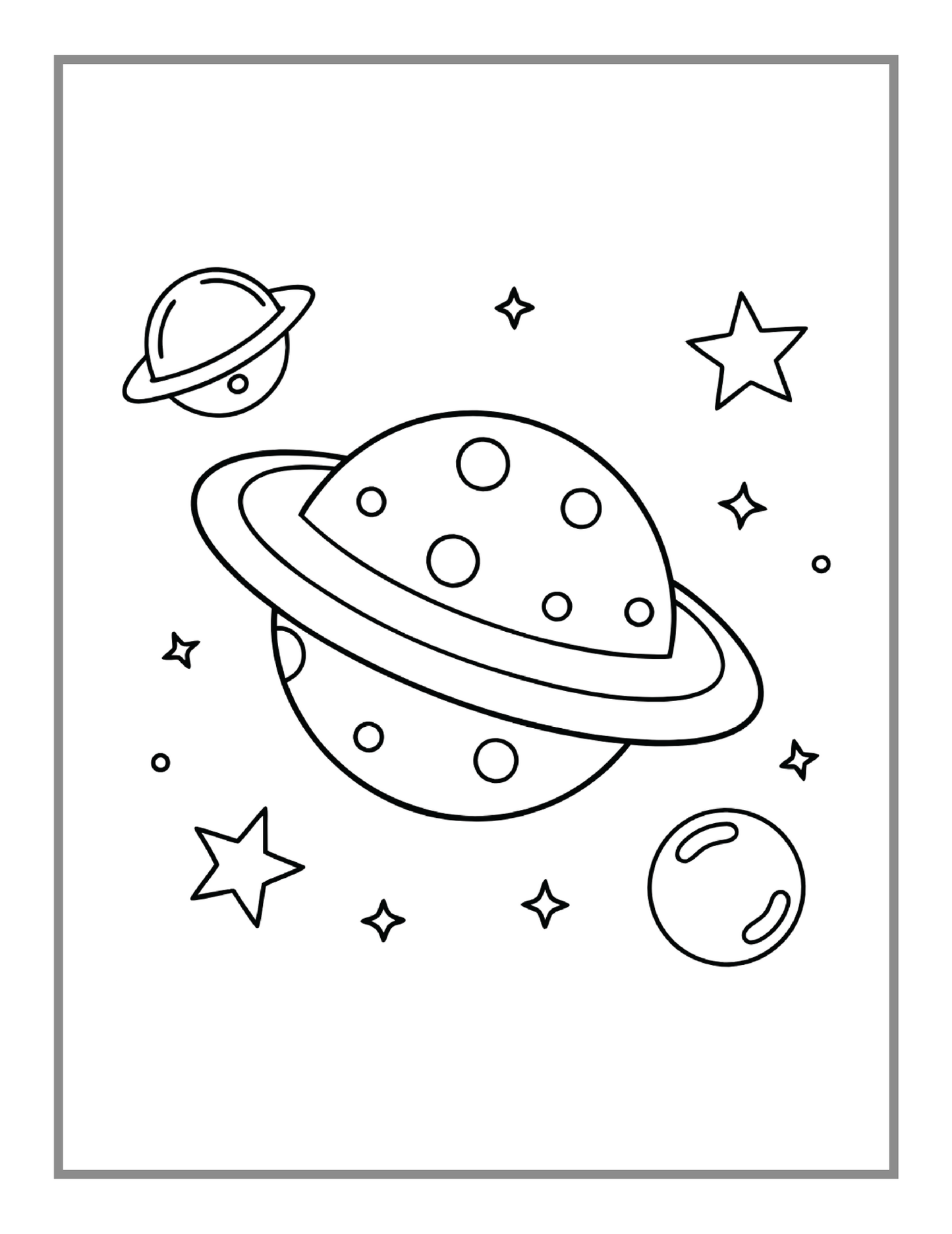 Outer Space Galaxy Planet UFO Extraterrestrial Coloring Book Gift for Kids Boys Girls 50 Pages Elementary Space Coloring Activity Book