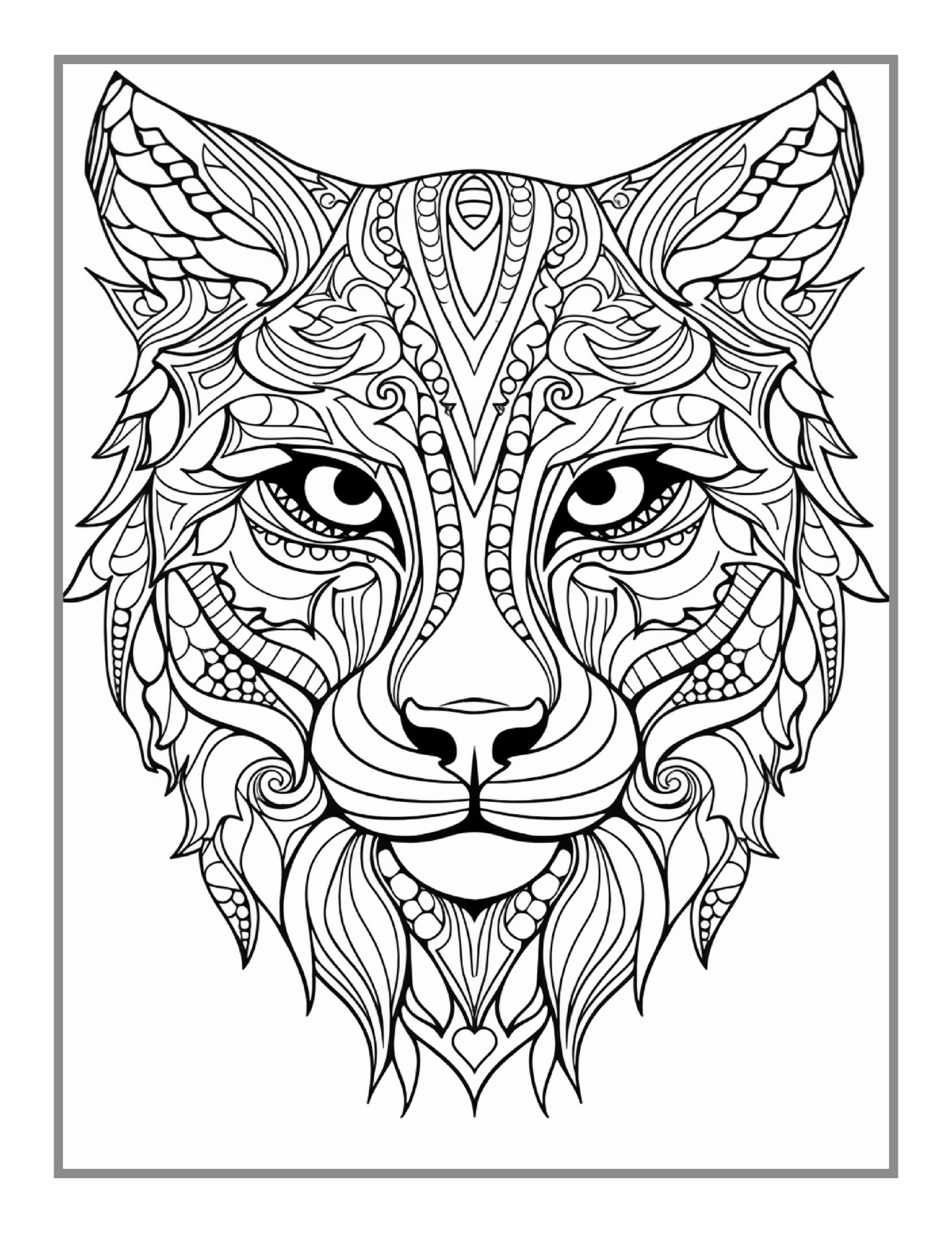 50 Pages Bold and Easy Animal Mandala Coloring Book Gift for Adults Kids Men Women Boys Girls Teens Youth Animal Mandala Coloring Book