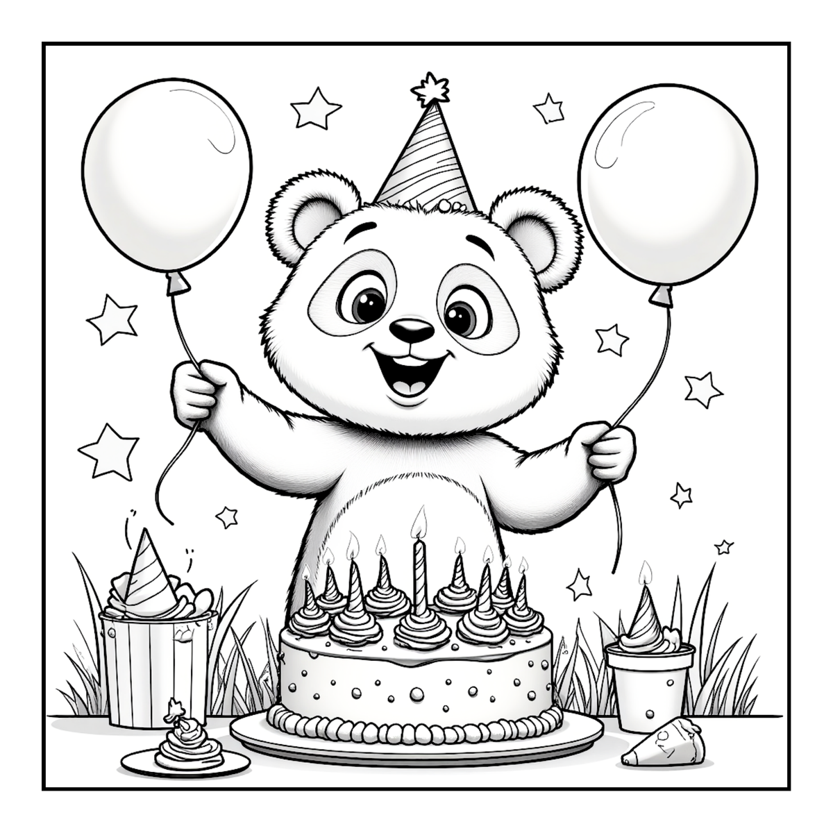Cute Cozy Panda Bear Animal Coloring Book Gift for Adults Kids Boys Girls Teens: Single Sided Bold and Easy Cool Panda Bear Coloring Book