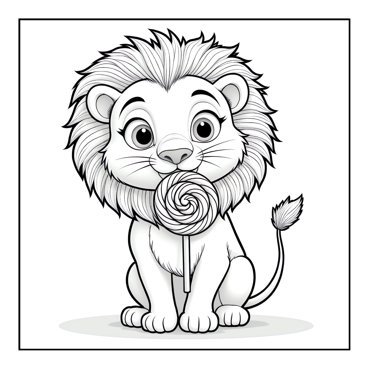 Cute Cozy Funny Lion Animal Coloring Book Gift for Adults Kids Boys Girls Teens: Single Sided Bold and Easy Cool Lion Themed Coloring Book