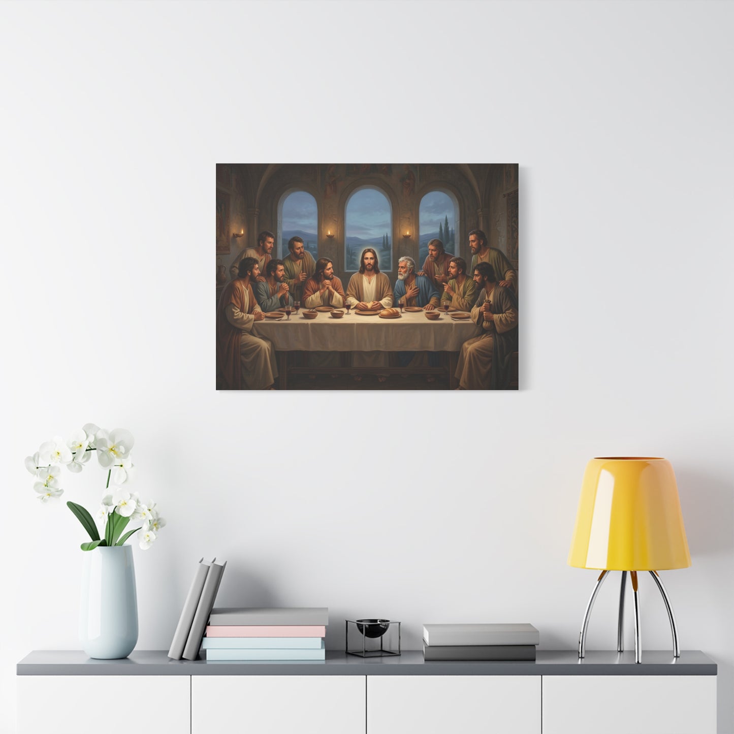 Cool Last Supper Canvas Wall Art Print Large Religious Biblical Faith Home Decor Christian Wall Art Ready to Hang for Living Room