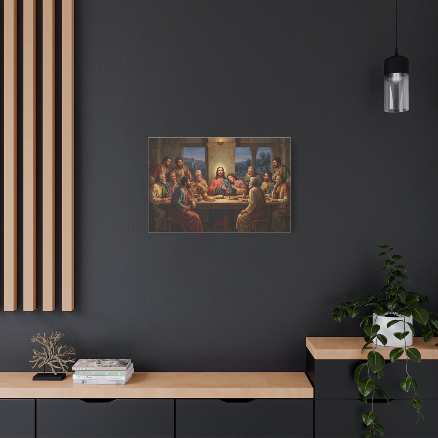 Cool Last Supper Canvas Wall Art Print Large Religious Biblical Faith Home Decor Christian Wall Art Ready to Hang for Living Room