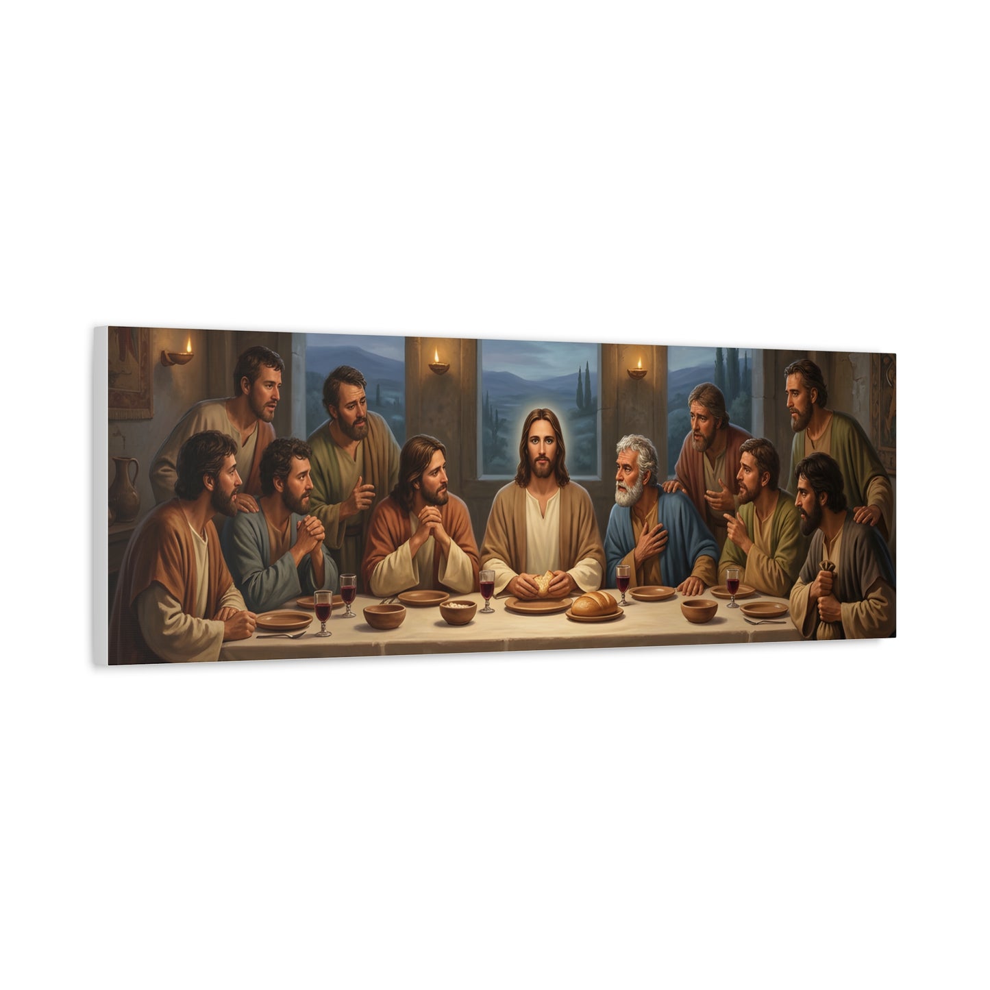 Cool Last Supper Canvas Wall Art Print Large Religious Biblical Faith Home Decor Christian Wall Art Ready to Hang for Living Room
