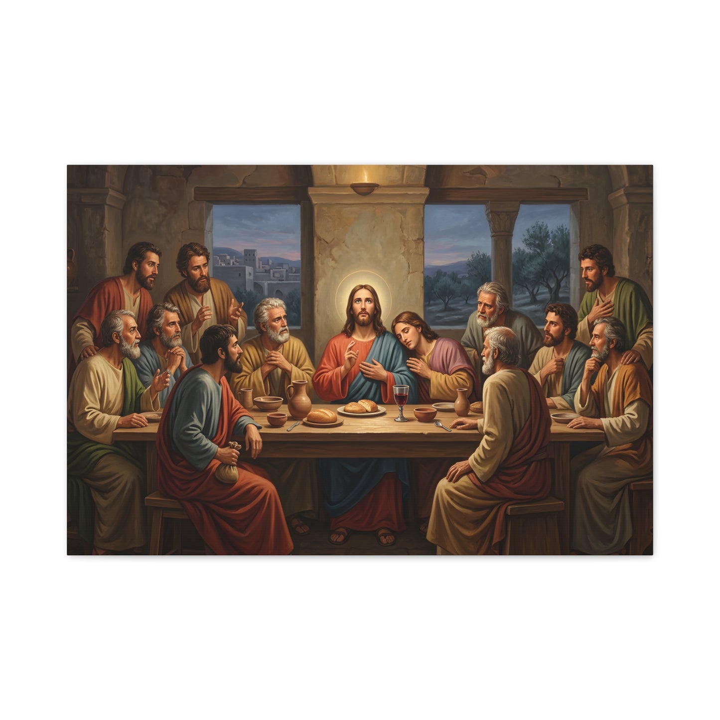 Cool Last Supper Canvas Wall Art Print Large Religious Biblical Faith Home Decor Christian Wall Art Ready to Hang for Living Room