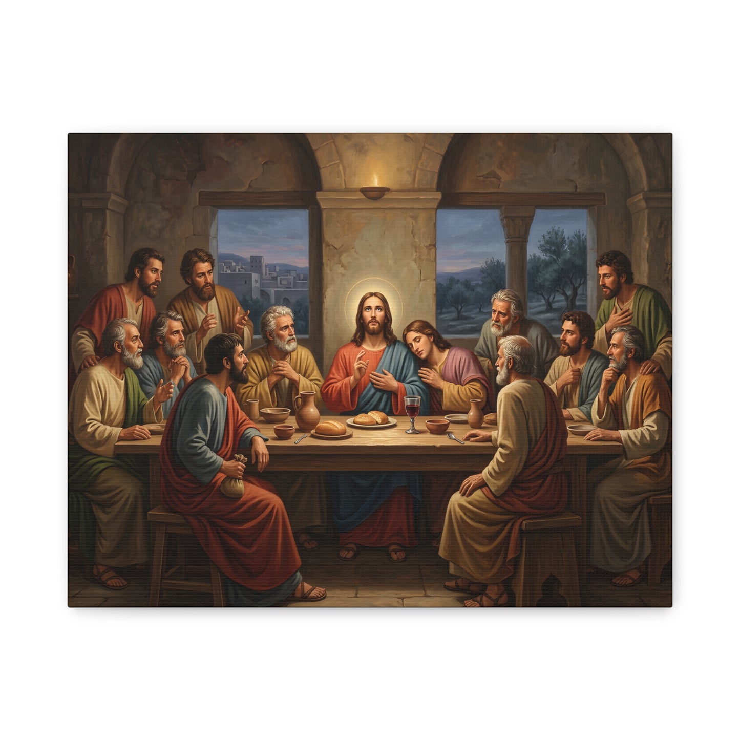 Cool Last Supper Canvas Wall Art Print Large Religious Biblical Faith Home Decor Christian Wall Art Ready to Hang for Living Room