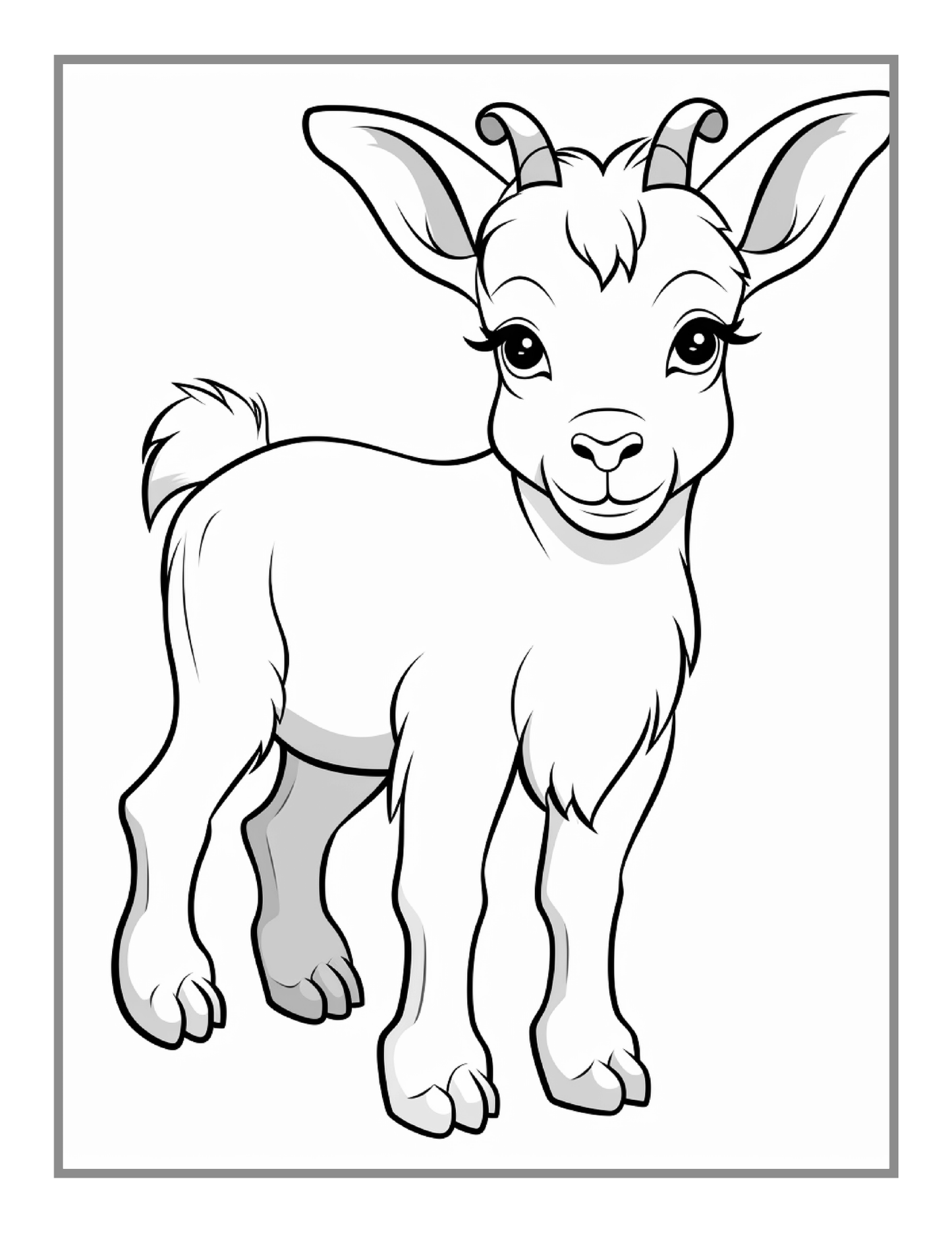 50 Pages Cute Farm Animals Coloring Book Gift for Adults Kids Men Women Boys Girls Children Bold Easy Farm Coloring Activity Book for Kids