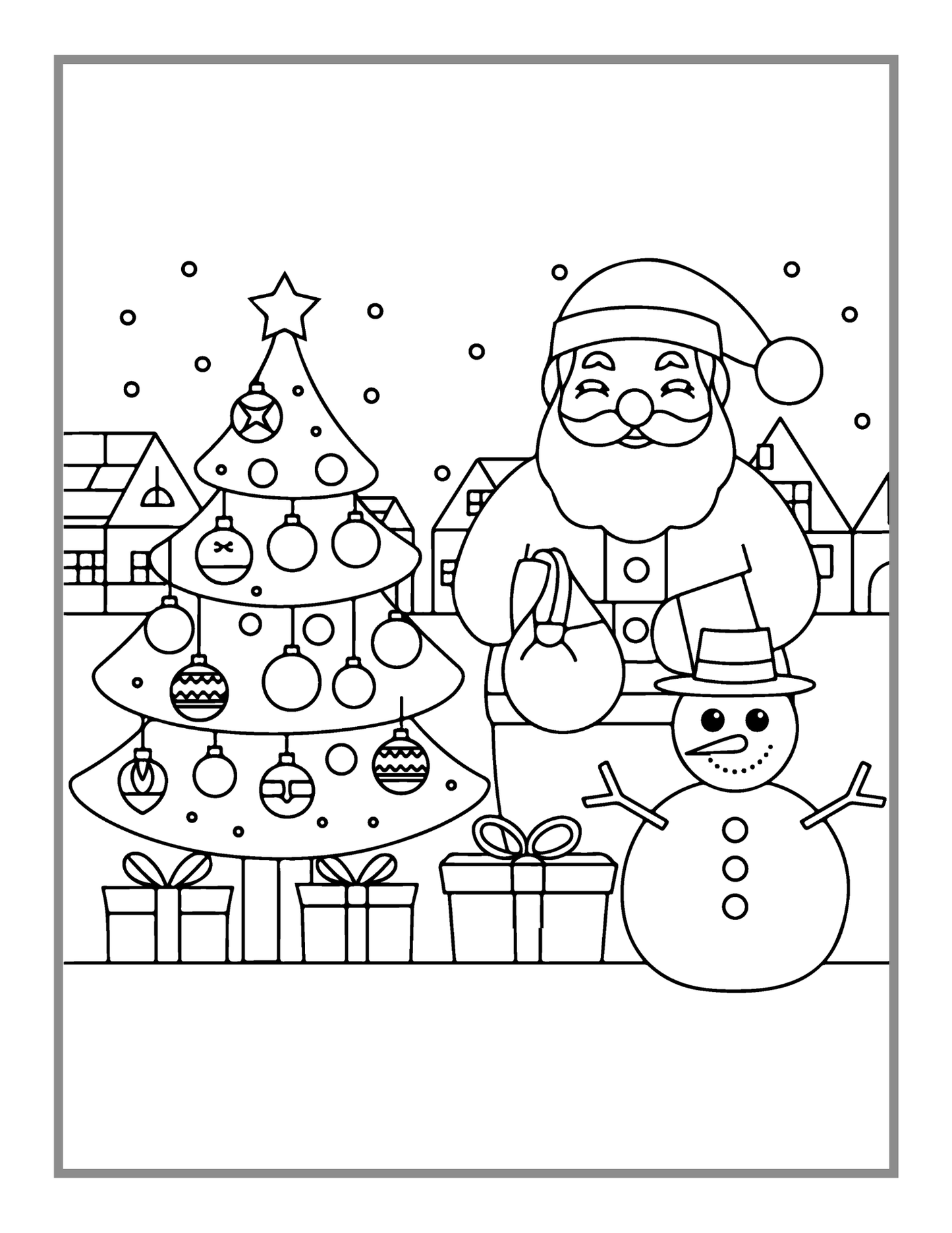 Christmas Coloring Book Gift for Adults Men Women Kids Boys Girls Merry Children 50 Pages Cute Santa Claus Easy Coloring Activity Book