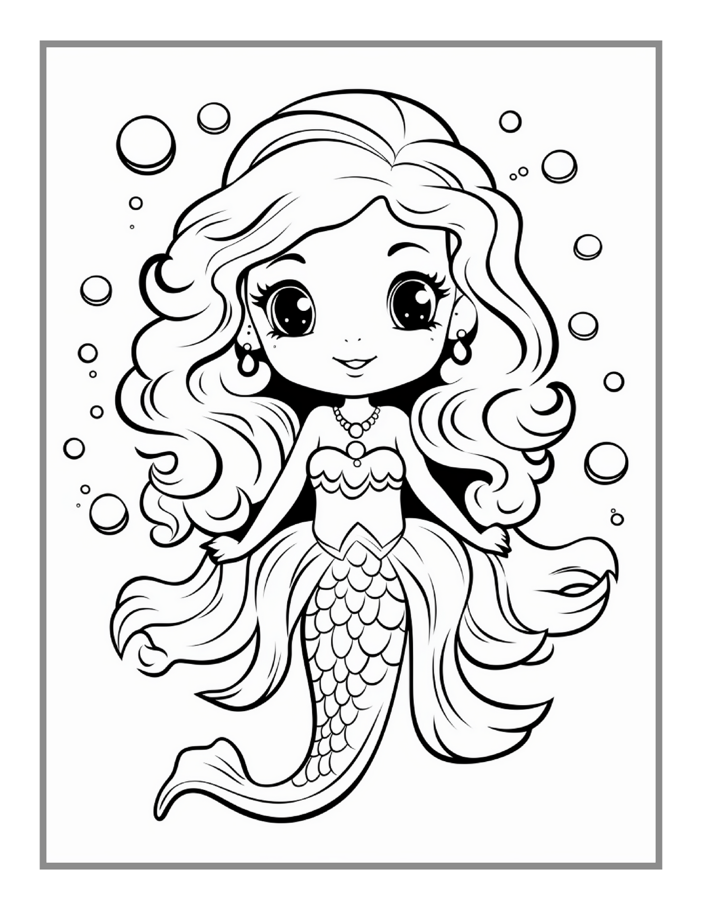 50 Pages Cute Easy Mermaid Coloring Book Gift for Kids Boys Girls Teens Mermaid Sea Creature Coloring Activity Book Adults Kids Relaxation (Copy)