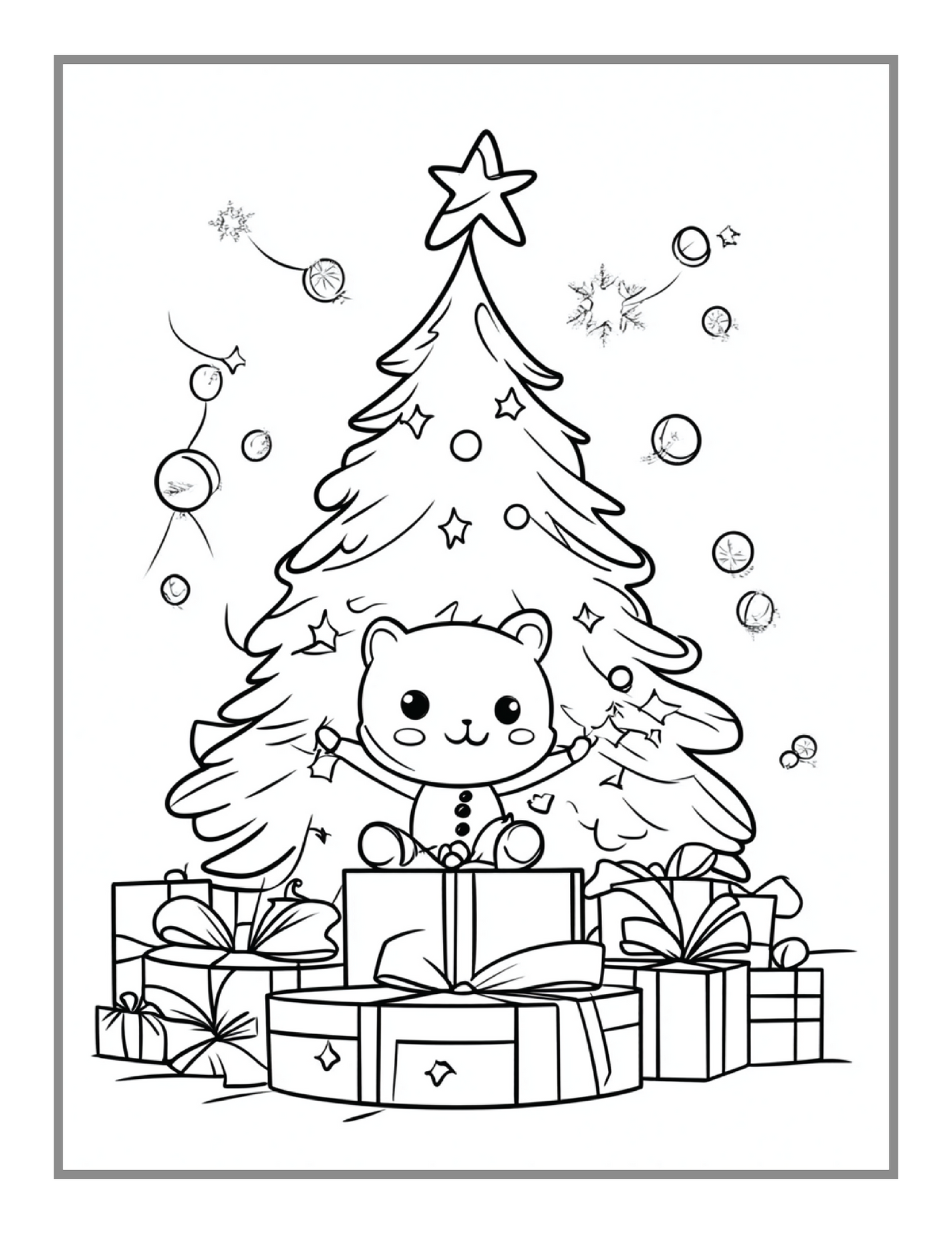 50 Pages Merry Christmas Coloring Book Gift for Adults Men Women Kids Boys Girls Children Cute Santa Claus Easy Coloring Activity Book Gift