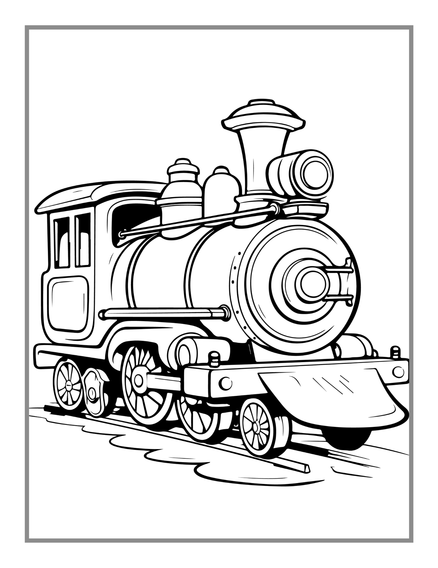 50 Pages Train Locomotive Enthusiasts Coloring Book Gift for Adults Kids Boys Girls Cute Steam Engine Train Freight Train Coloring Sheets