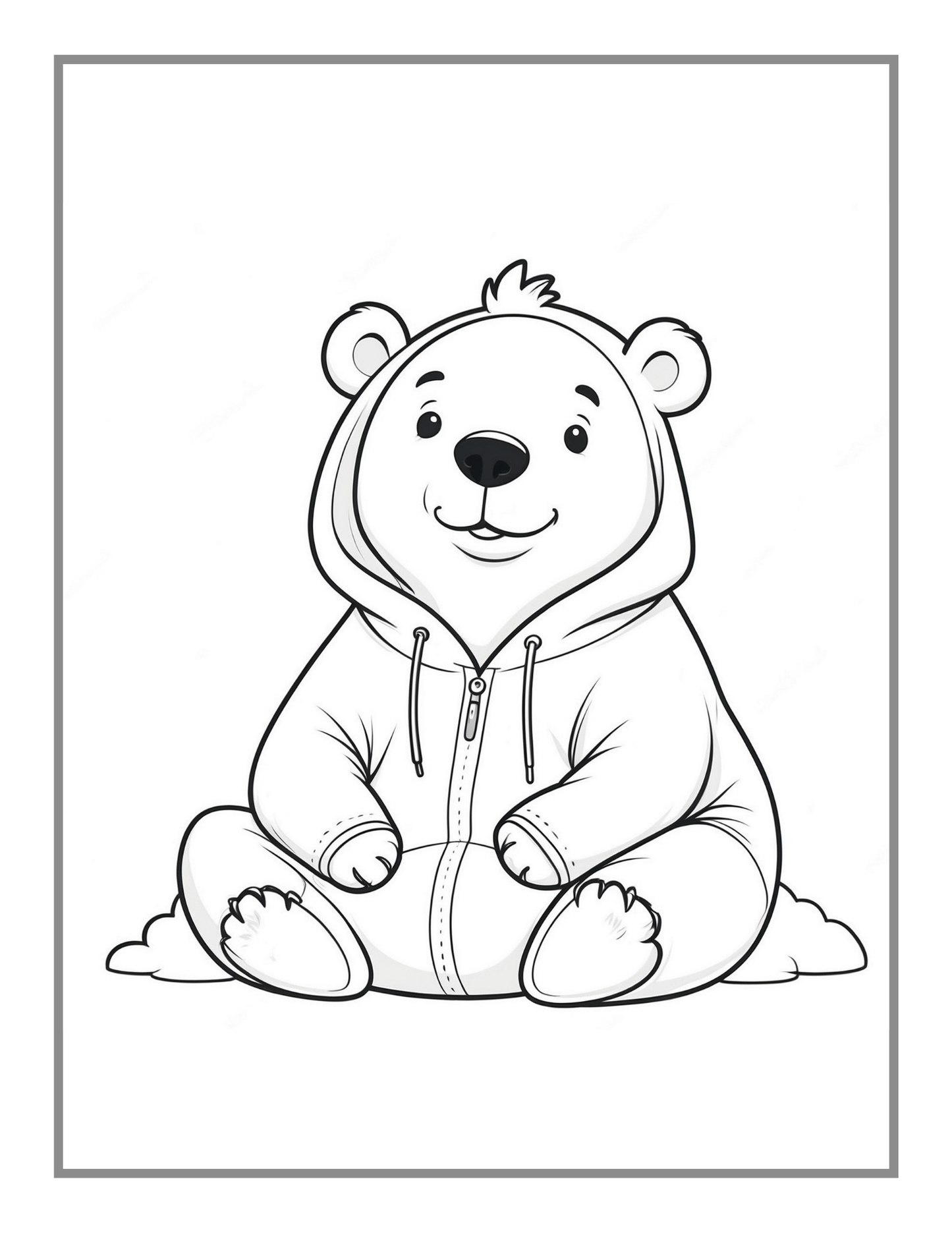 50 Pages Cute Polar Bear Coloring Book Gift for Adults Kids Men Women Boys Girls Teens Funny Polar Bear Coloring Activity Book for Students