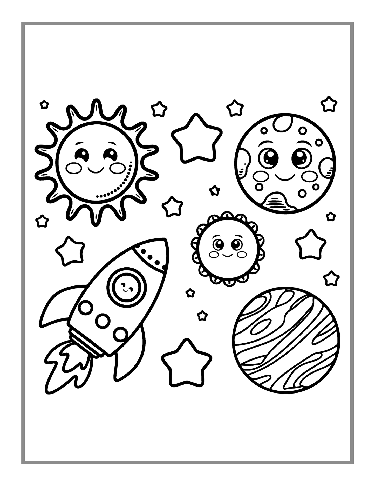 50 Pages Outer Space Galaxy Planet UFO Extraterrestrial Coloring Book Gift for Kids Boys Girls Space Elementary Coloring Activity Book